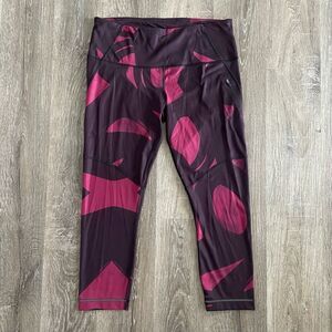 lululemon athletica Black and Magenta Abstract Print Leggings